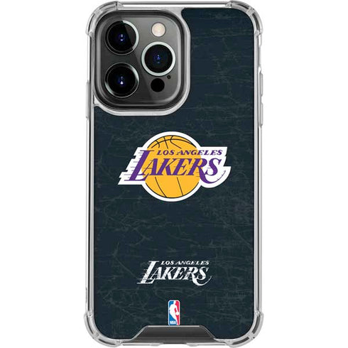 NBA Los Angeles Lakers Black Primary Logo iPhone 15 Pro Clear Case